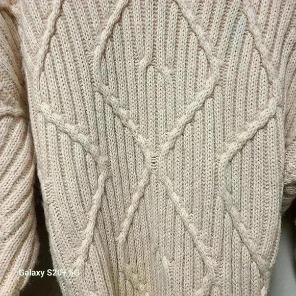 I.B. DIFFUSION Cardigan Duster Sweater Vintage Mohair Blend Tan with Size M - Picture 4 of 5